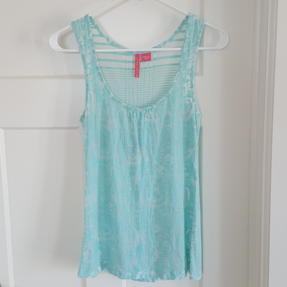 Charlotte Tarantola Blue Floral Tank Top